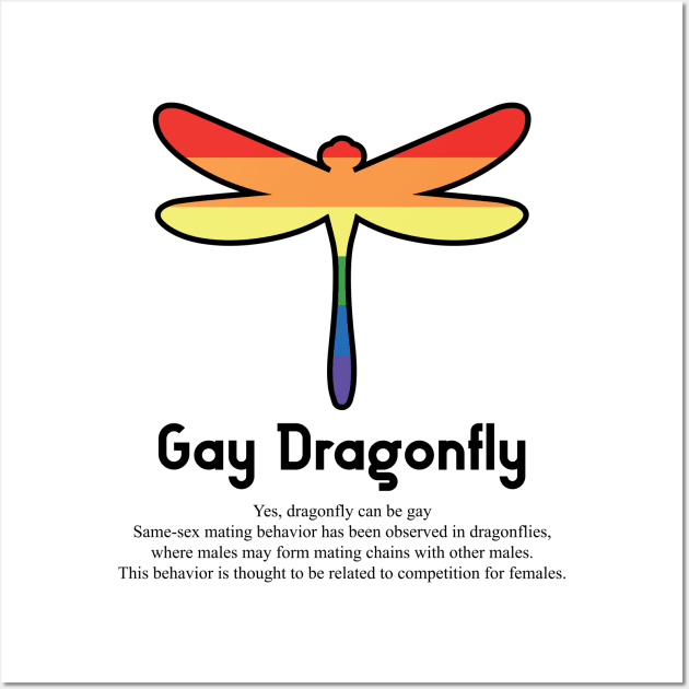 Gay Dragonfly G7b - Can animals be gay series - meme gift t-shirt Wall Art by FOGSJ
